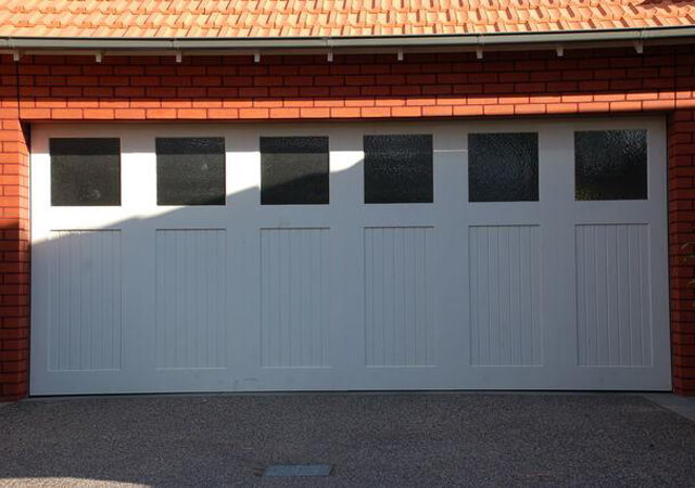 Western Red Cedar Tilt Panel Lift Garage Door with Windows