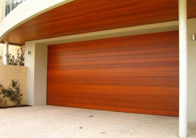 Horizontal Wide Timber Look Garage Door