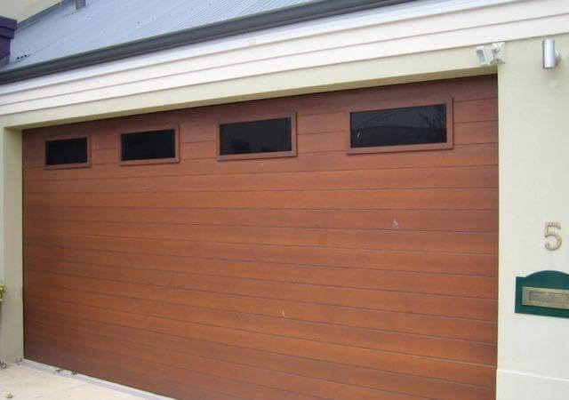 Timber Look Door with Windows at the Top