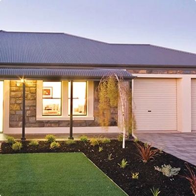 Gliderol sectional garage door installed on a modern Australian home in Dandenong, VIC.