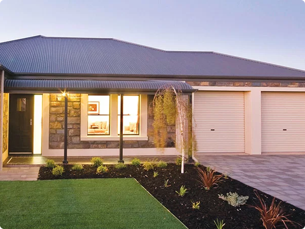Gliderol roller garage doors installed on a modern home in Dandenong, VIC.